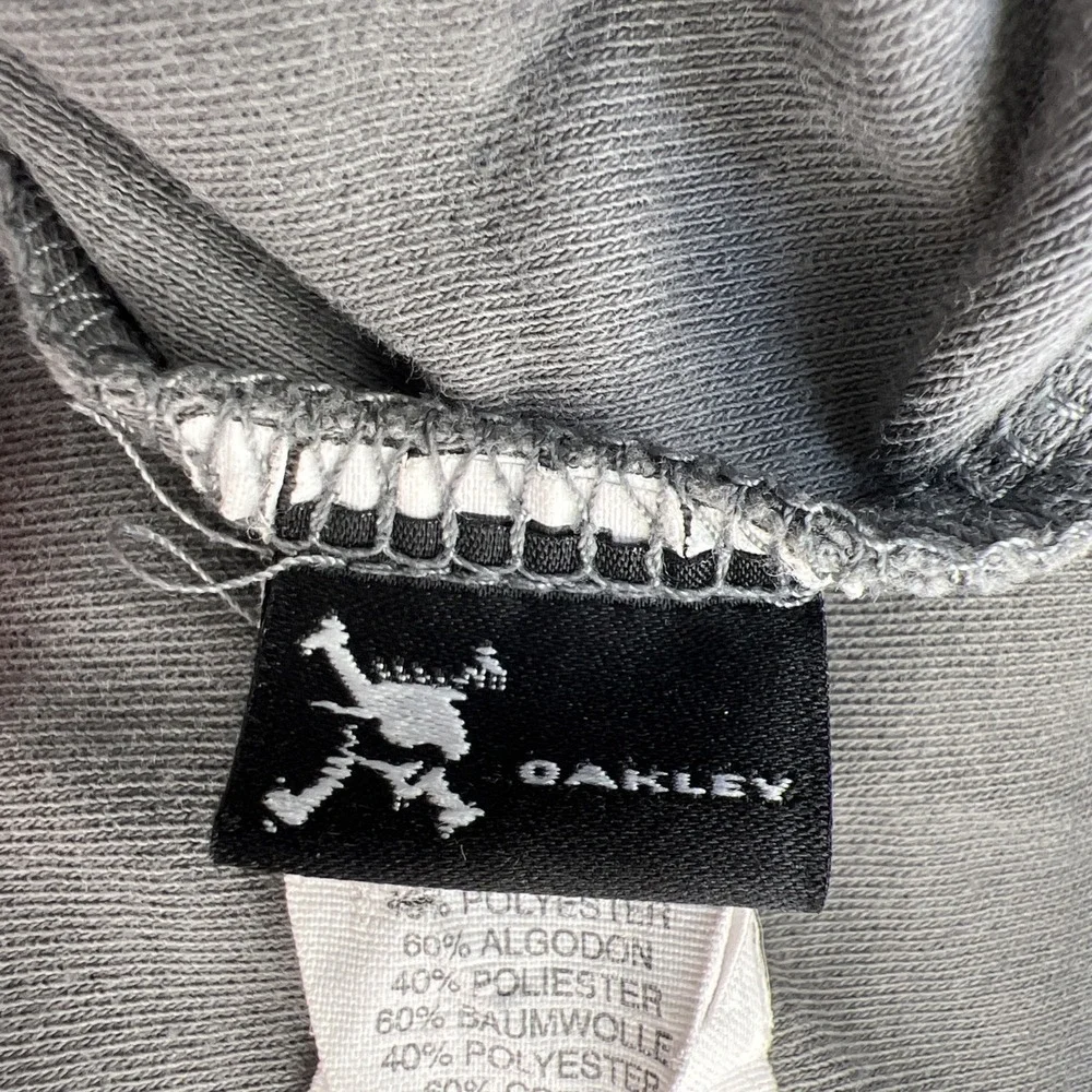 Vtg Oakley Software Polo Mens L Olive Y2K 2000s Skull Label Metal Buttons